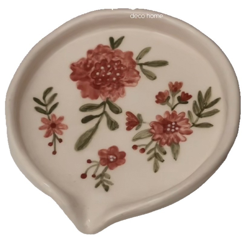 Home decor handmade small flower underglaze ceramic handmade soap box