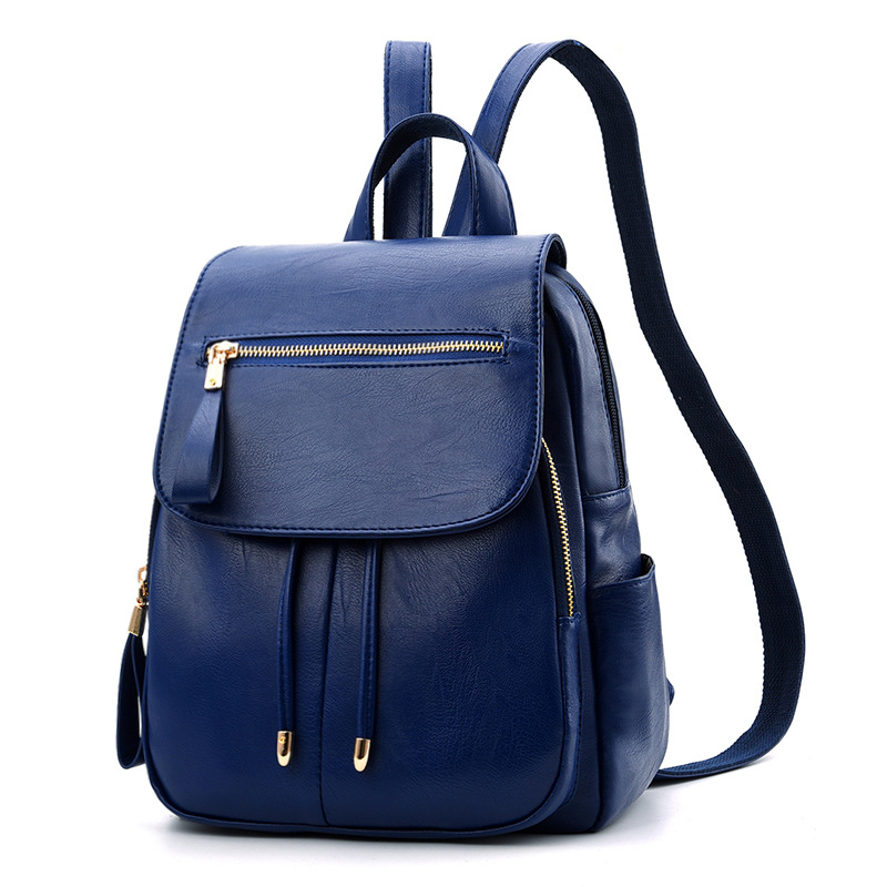 Women's handbag Korean version soft leather backpack student travel bag