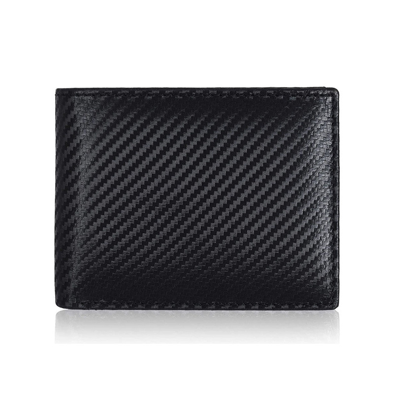 Carbon fiber patterned card bag, men's and women's boarding passes, passport books, two-fold wallet