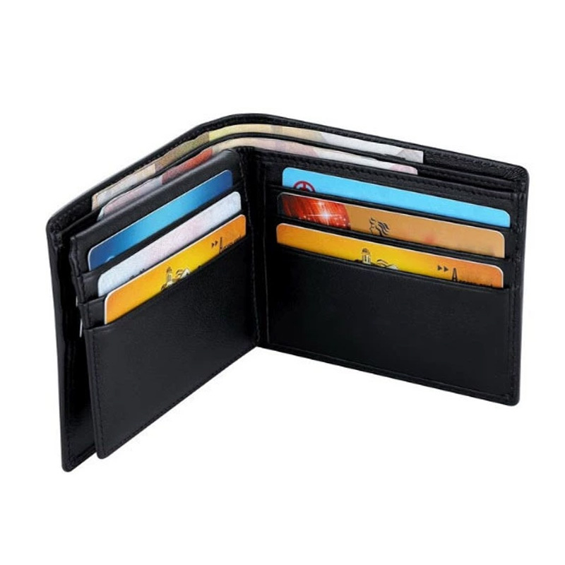 Carbon fiber patterned card bag, men's and women's boarding passes, passport books, two-fold wallet