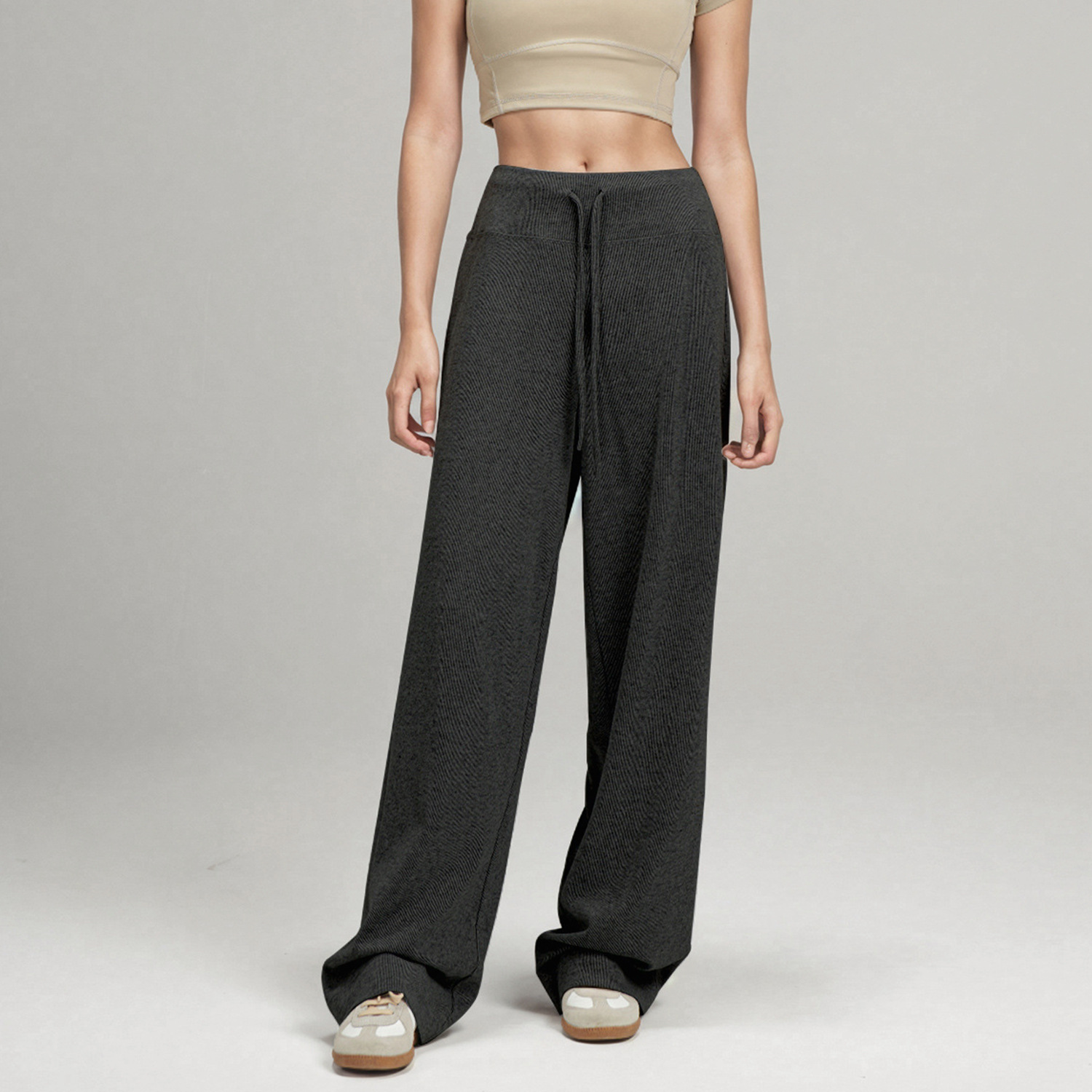 in stock alo Casual Pants Women's Lazy Pants Cross-border Foreign Trade Loose Sports Outdoor Shaking Wide-leg Straight Pants lul