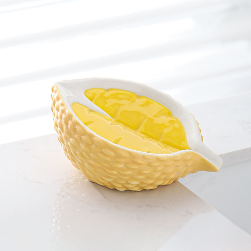 Ceramic drain soap box, creative soap box storage rack, no water accumulation soap rack in the bathroom