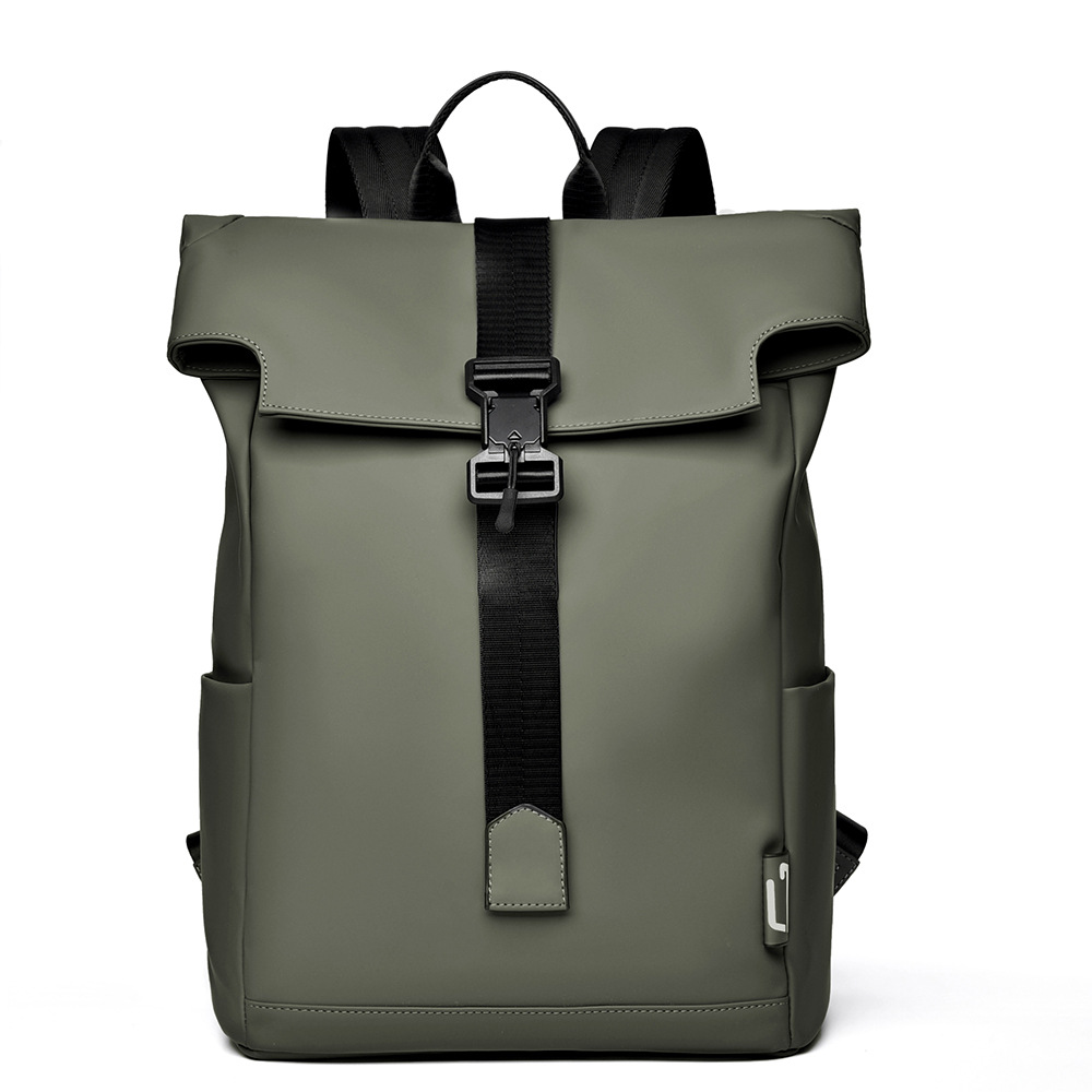 Advanced casual backpack with flip cover and magnetic buckle travel backpack for men