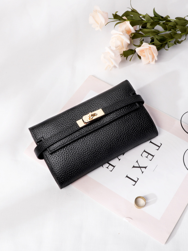 Horizontal leather wallet for women, 2025 new style, fashionable and versatile, large-capacity clutch, multi-functional wallet handbag for women