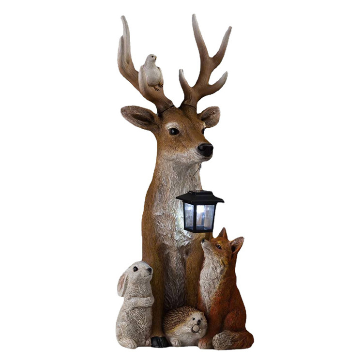 Snow deer, rabbit decorations, resin ornaments, lighting, fox home ornaments, courtyard decorations