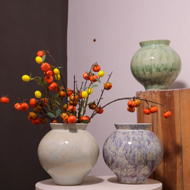 Fashionable ceramic vases, handicrafts, living room ornaments, flower arrangements, dried flowers, home decorations, entrance hall modern decorative items