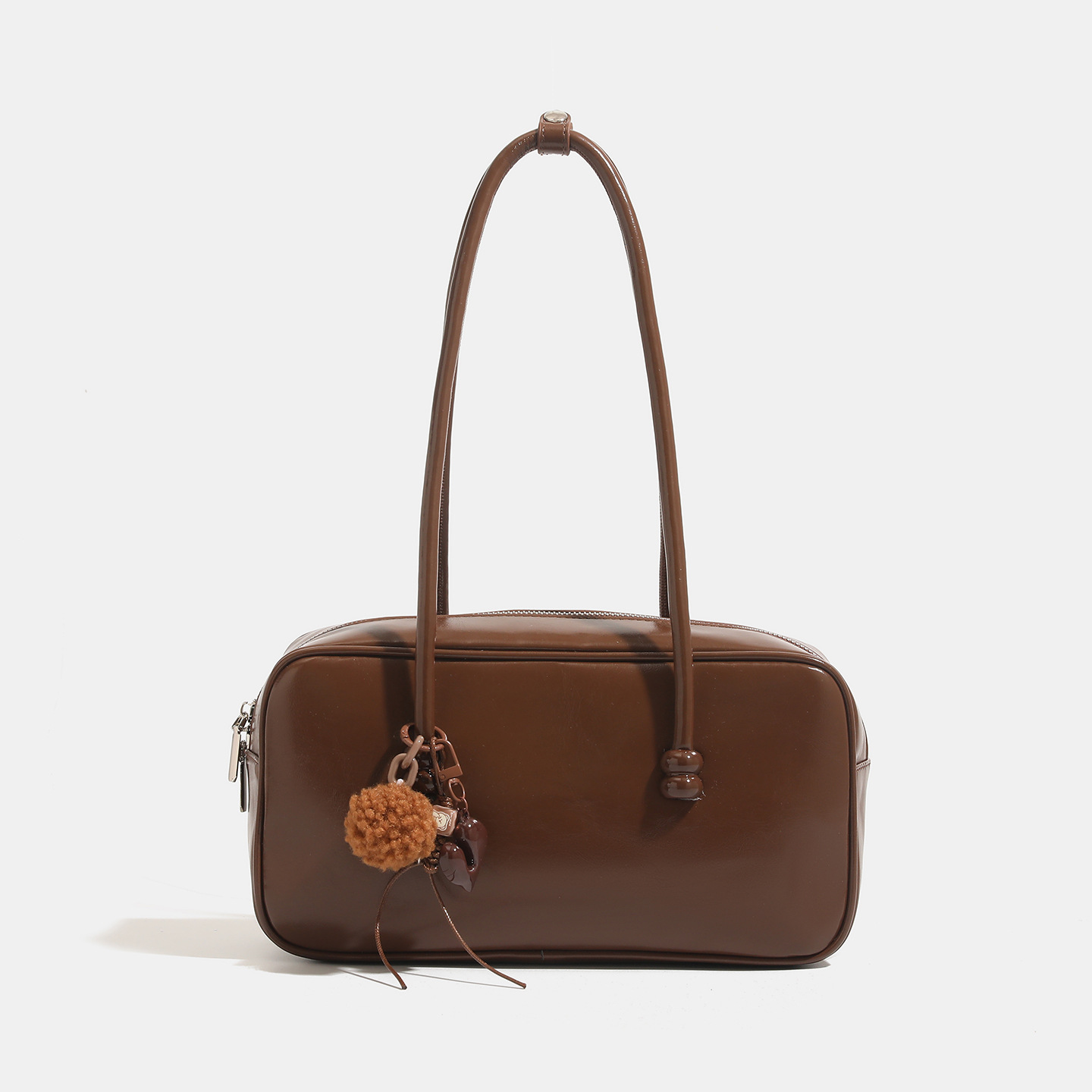 Retro oil wax leather bag, women's new autumn and winter single shoulder armpit bag, hand-held Boston bag
