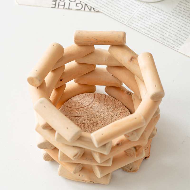 Handcrafted decorative creative wooden flower POTS and ornaments, original wood home vases, Nordic modern and simple flower vases