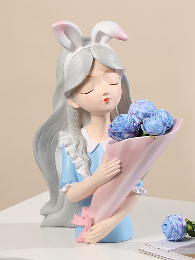 Nordic Alice bouquets, home living room Bunny girl flower vases, decorative gifts
