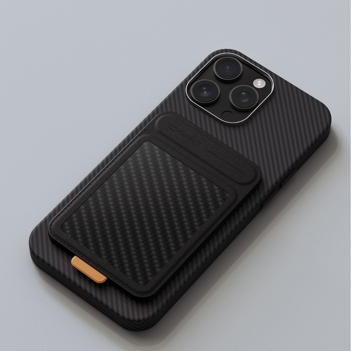 Suitable for Apple Magnetic Bracket Card Bag Real Carbon Fiber Business Storage Bank Card Credit Card Bag