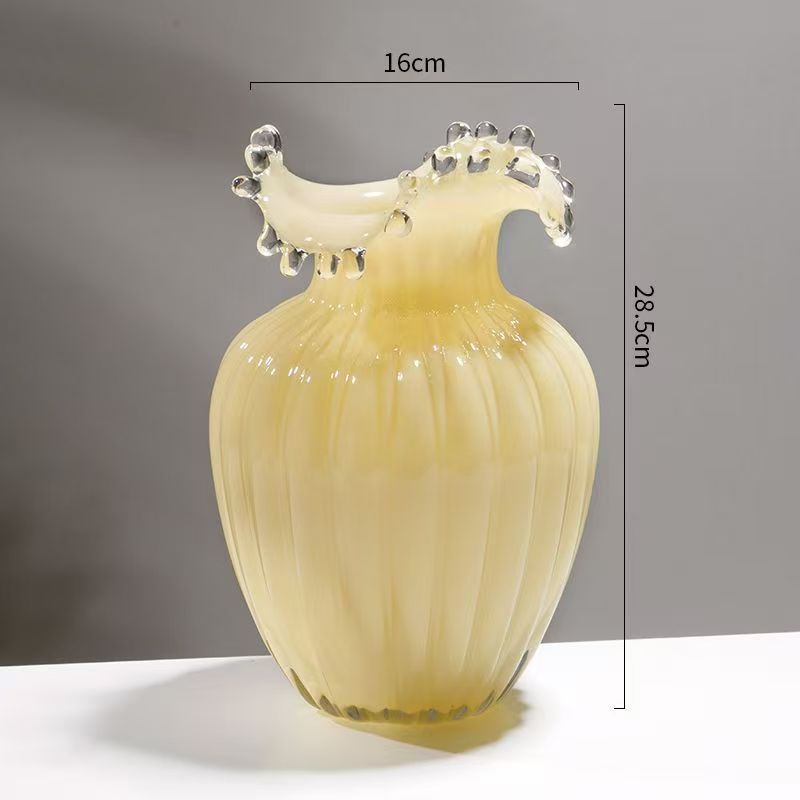 Cream-style Fenton vintage vases, housewarming gifts, glass Internet celebrity creative decorative items, living room home flower arrangements