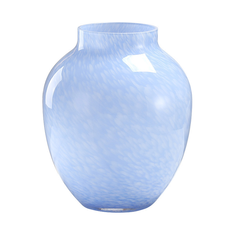 French vintage porcelain powder original large-belted glass vase, a light luxury and high-end living room desktop flower arrangement and decorative item