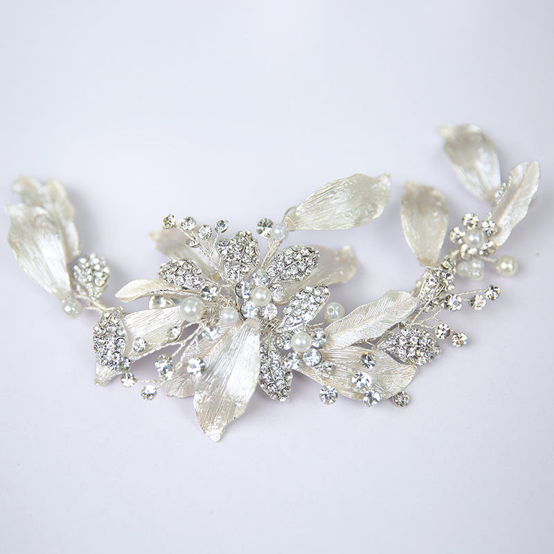 Fashionable bridal hair accessories, original handmade alloy edge clip clip, high-end wedding headpiece