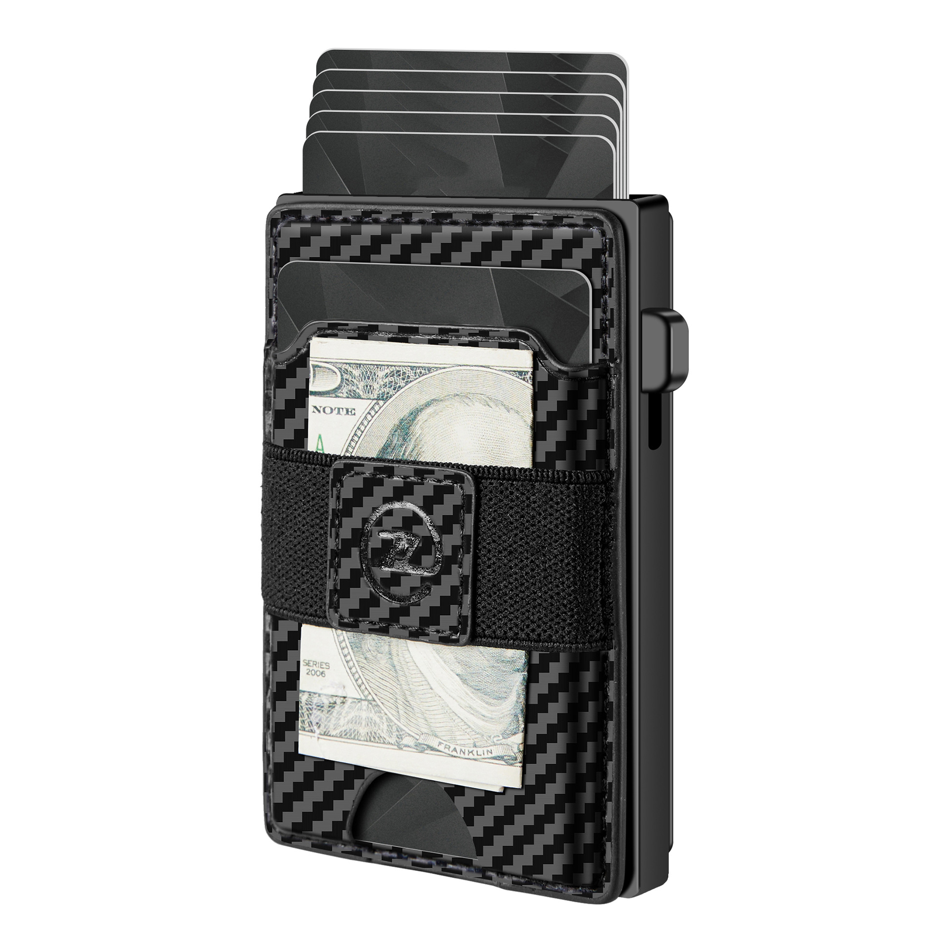 Men's card case, large-capacity automatic card box, multi-functional detachable magnetic phone card case, leather wallet