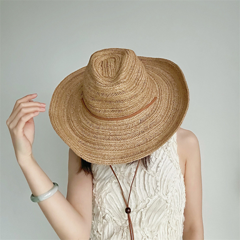 2025 Summer New Fashion Elegant Western Denim Jazz Hat Women's Sunshade Sun Protection Panama Hat