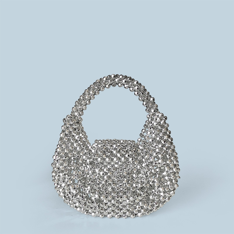 High quality handmade bead mini bead bag with shiny and sparkling hand held banquet bag