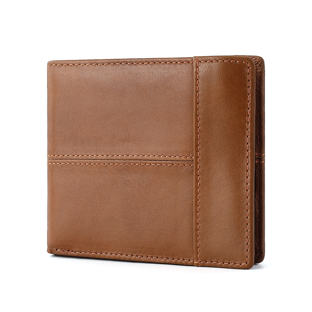 Genuine leather men's wallet, rfid anti-theft short style, top layer cowhide multi-slot, 20% off men's wallet, ID bag