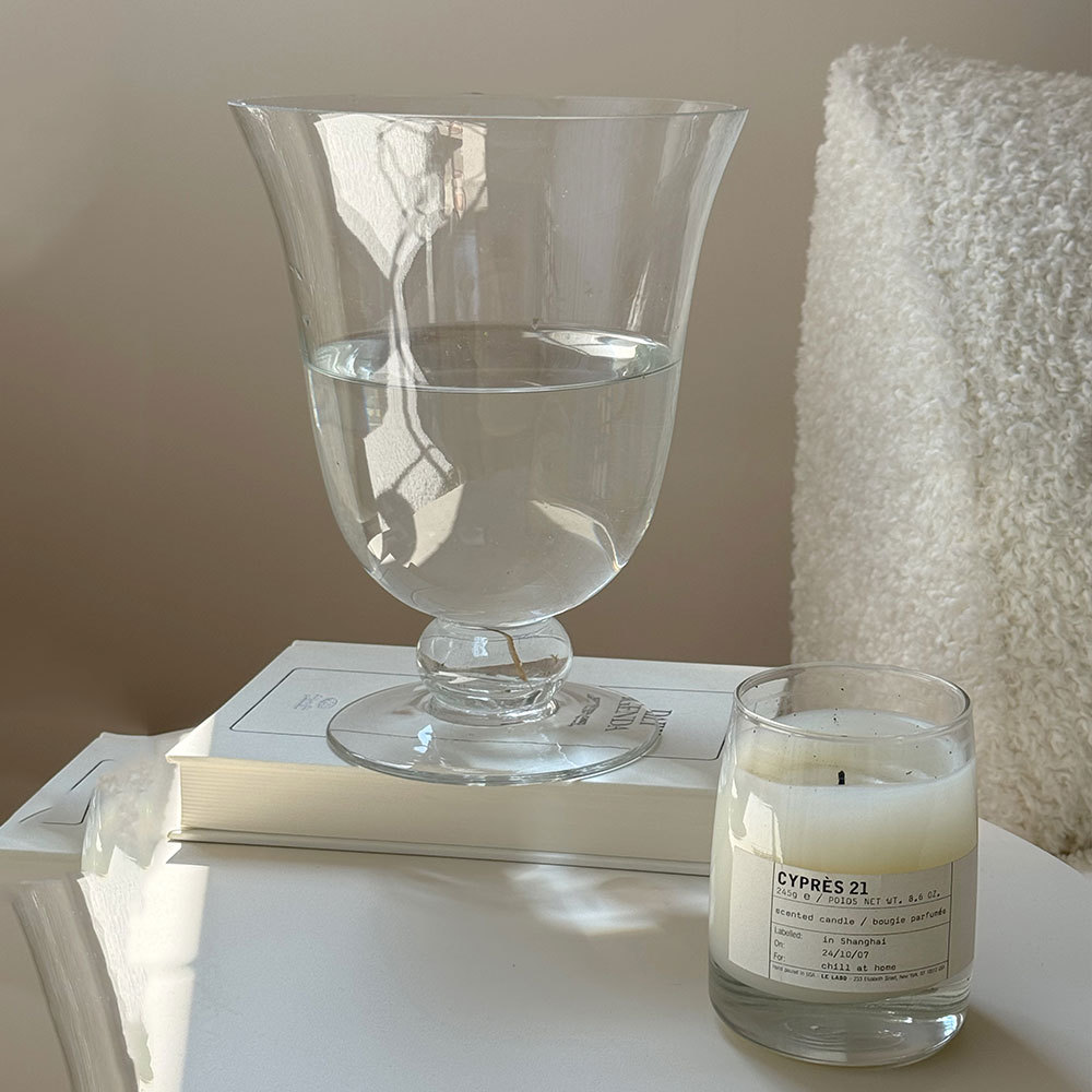 High-transparency glass vases, hydroponic fresh flowers, transparent flower vases, home decoration, Ins-style French vintage flower arrangement pieces