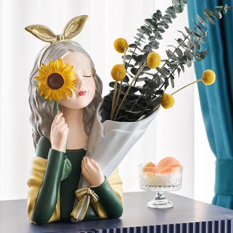 Flower arrangement, light luxury, niche creative, living room entrance, TV cabinet, home decoration