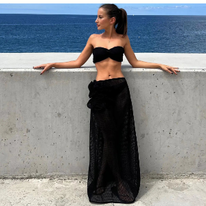 Vestido feminino de algodão e linho tricô, cor azul, tamanho L, para baile