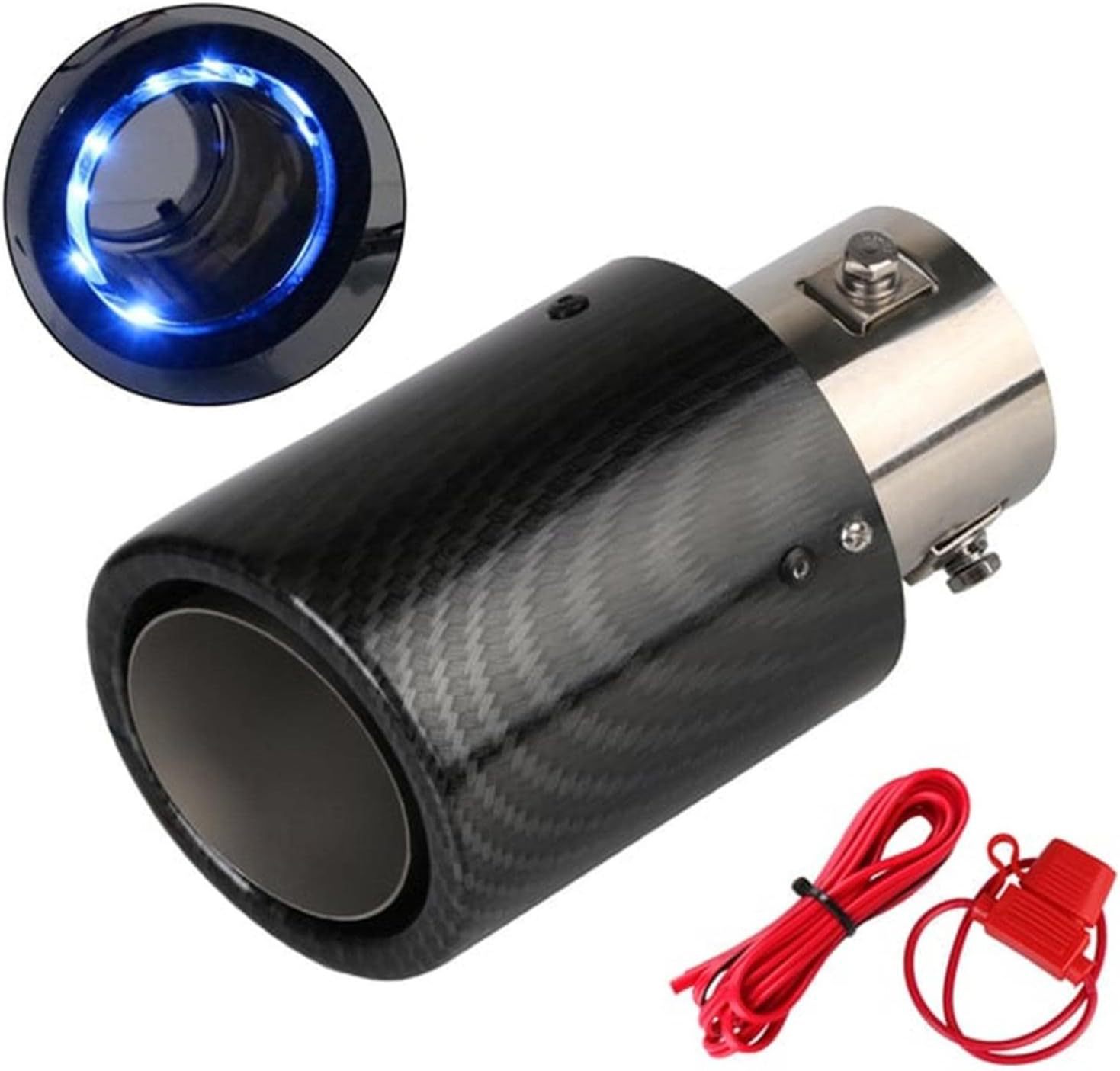 Modificarea mașinii - țeavă de eșapament iluminată din fibră de carbon cu lumini LED rezistente la temperaturi ridicate - modificând țeava de eșapament a mașinii pentru a emite flăcări.