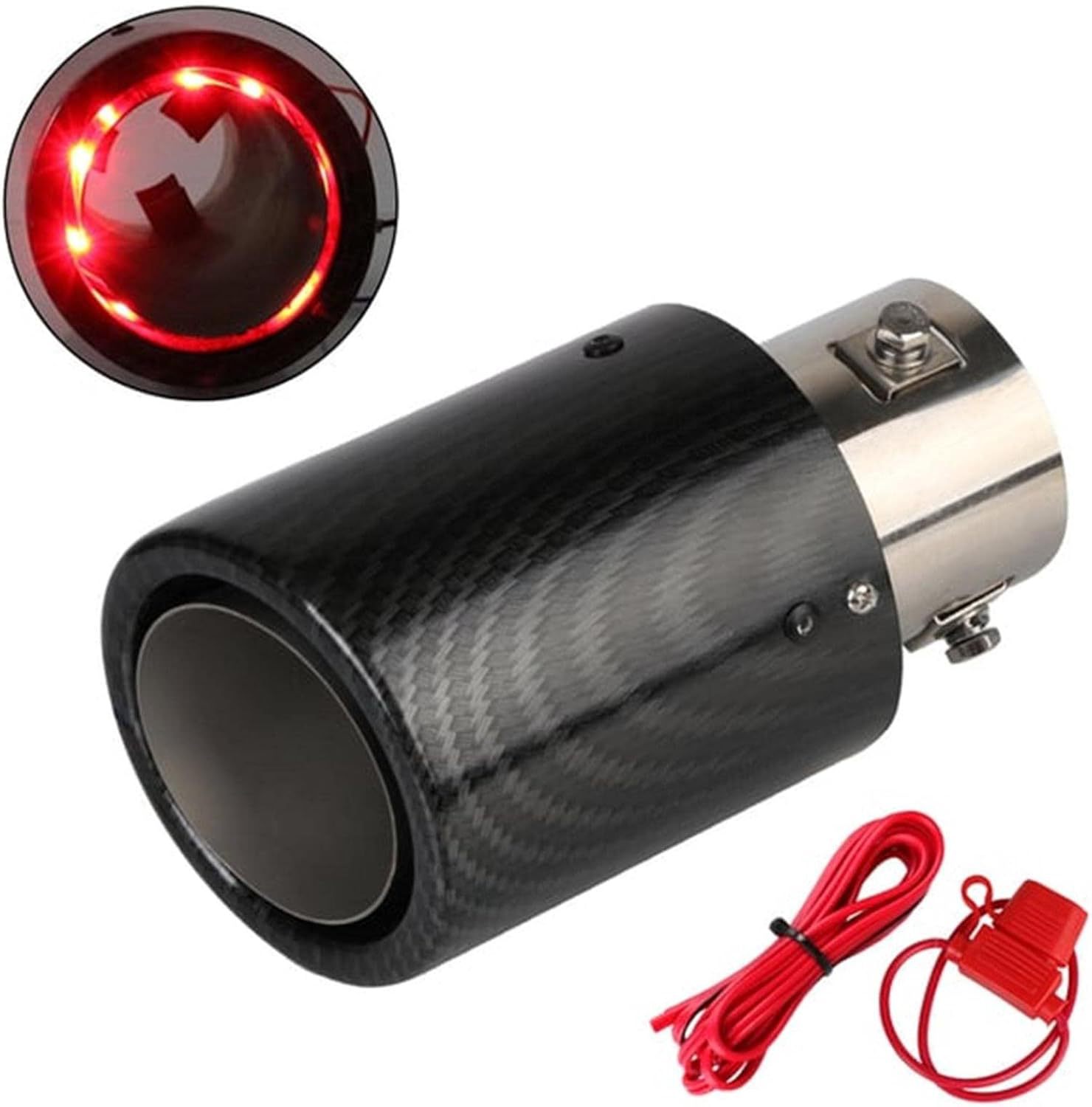 Modificarea mașinii - țeavă de eșapament iluminată din fibră de carbon cu lumini LED rezistente la temperaturi ridicate - modificând țeava de eșapament a mașinii pentru a emite flăcări.