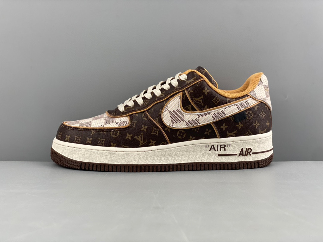 Nike Air Force 1 Low Louis Vuitton Monogram Brown Damier Azur – NIKE1084