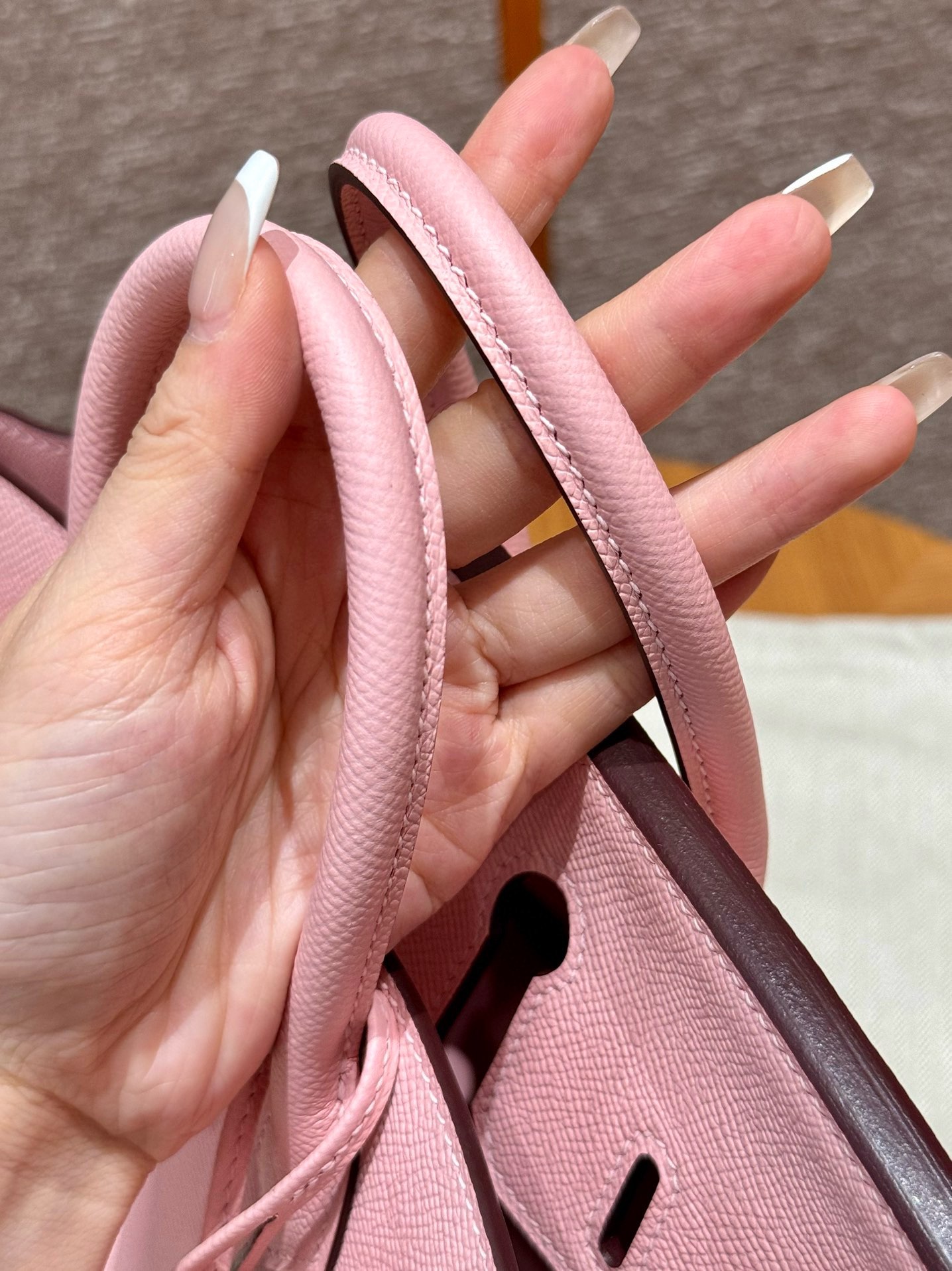 Hermès Birkin 25 3Q Rose Sakura Epsom Retourne