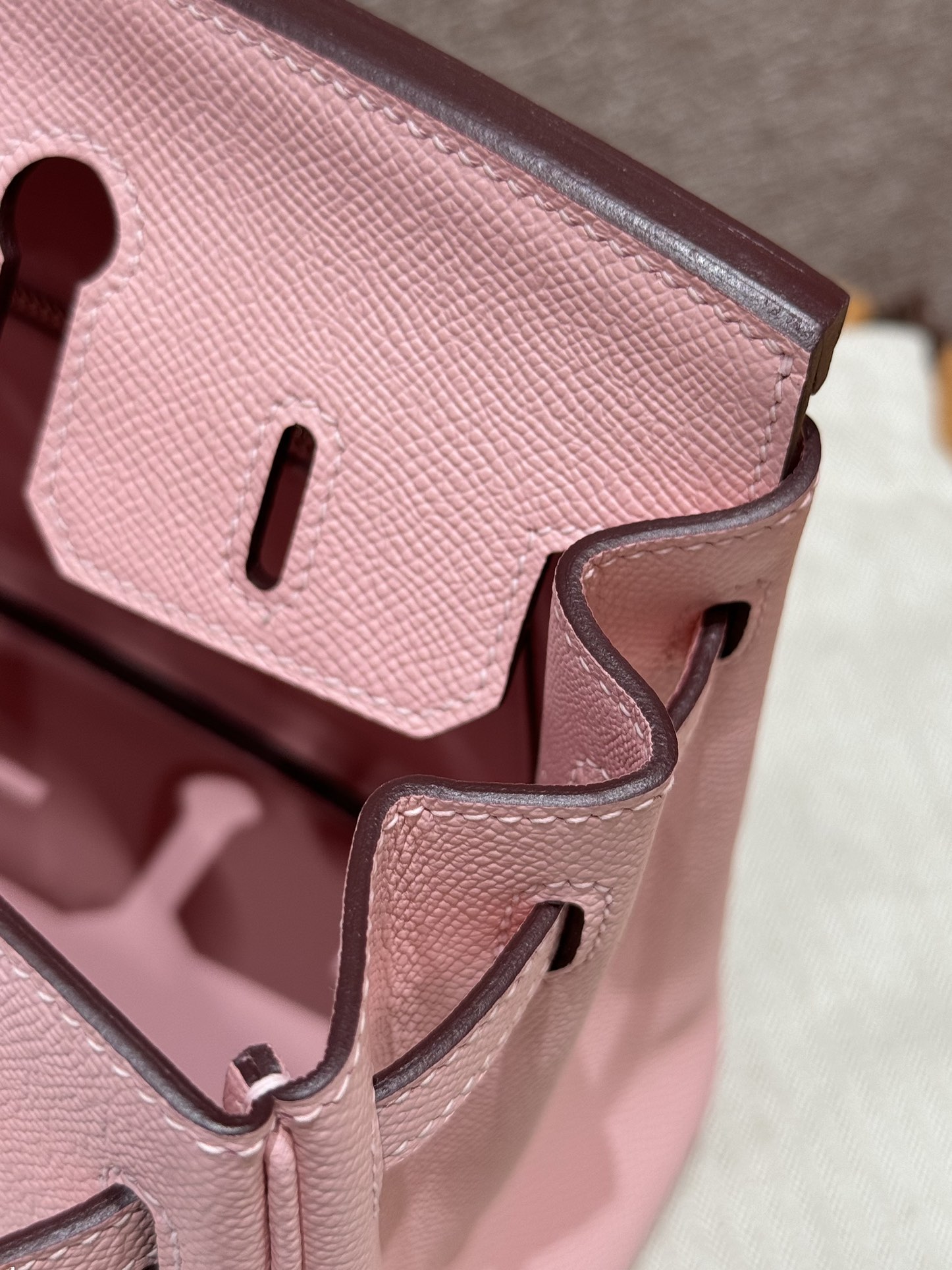 Hermès Birkin 25 3Q Rose Sakura Epsom Retourne