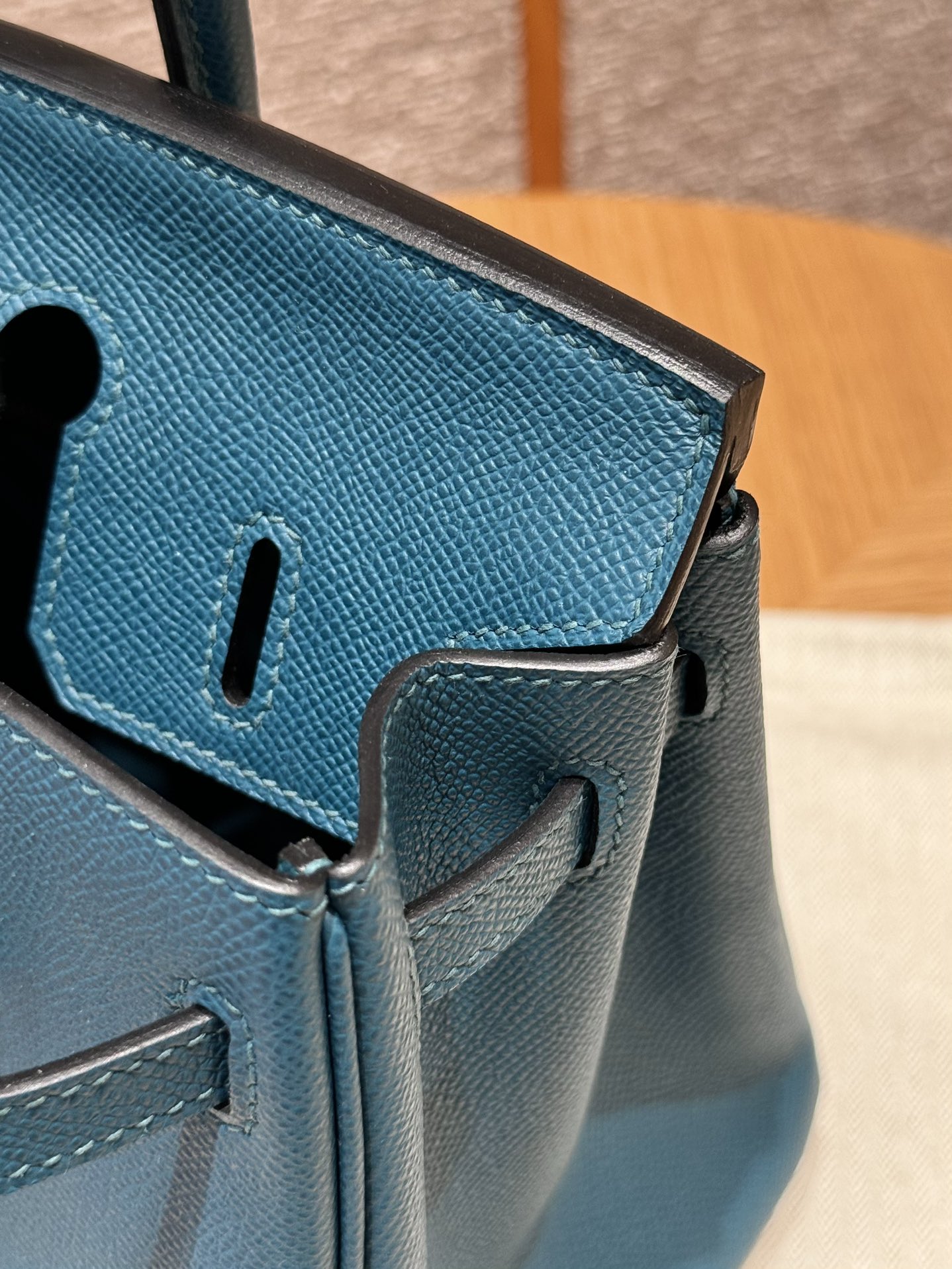 Hermès Birkin 25 Bosphorus Green Epsom Retourne