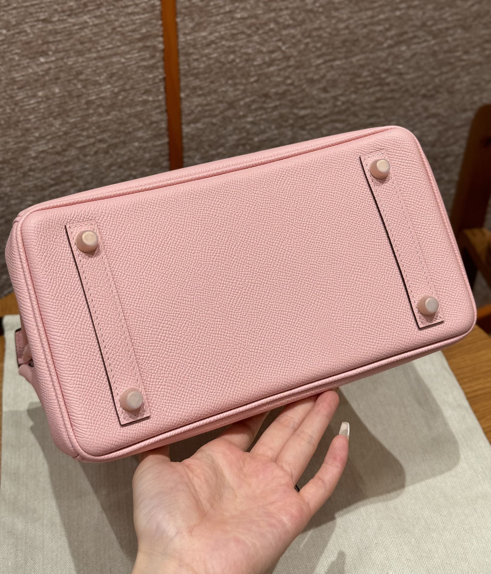 Hermès Birkin 25 3Q Rose Sakura Epsom Retourne