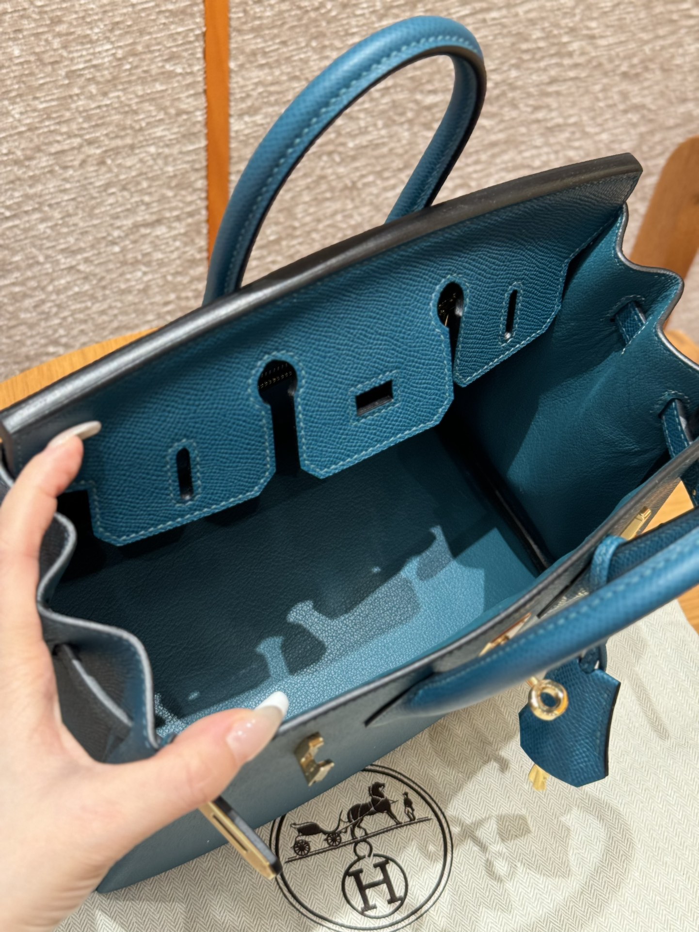 Hermès Birkin 25 Bosphorus Green Epsom Retourne