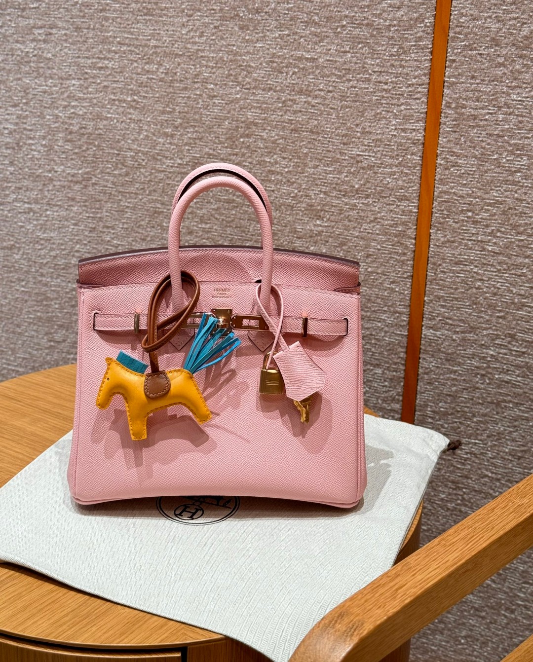 Hermès Birkin 25 3Q Rose Sakura Epsom Retourne