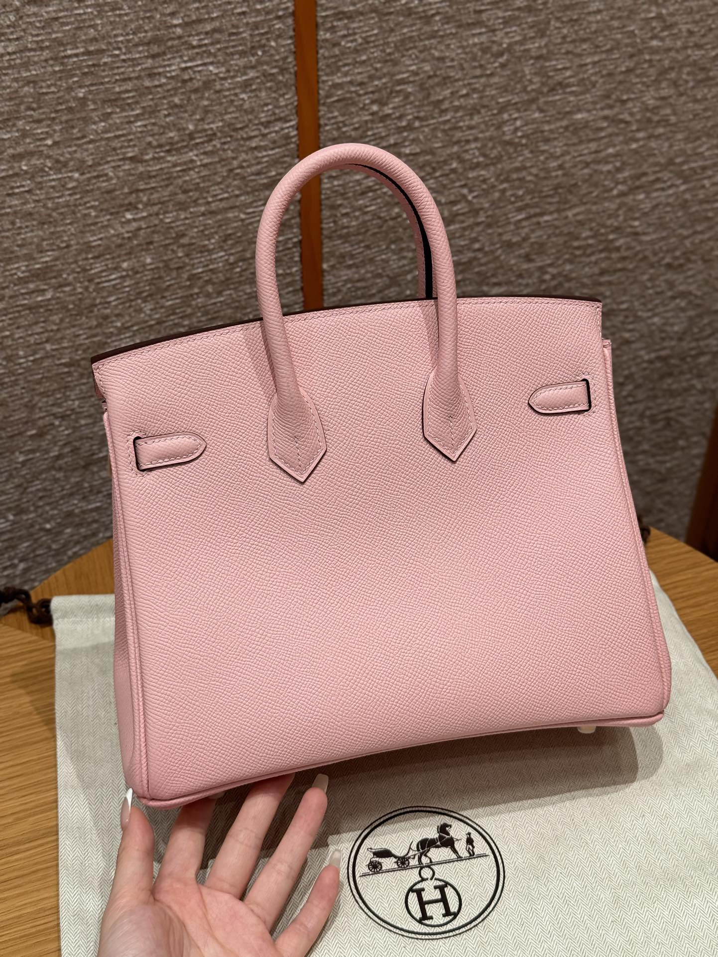 Hermès Birkin 25 3Q Rose Sakura Epsom Retourne