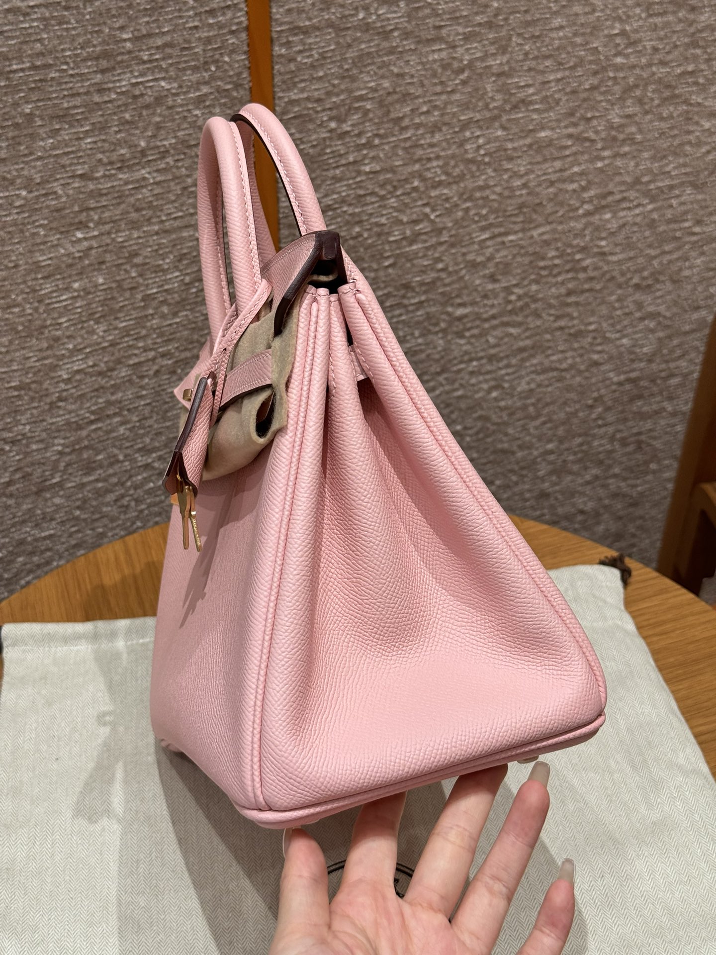 Hermès Birkin 25 3Q Rose Sakura Epsom Retourne