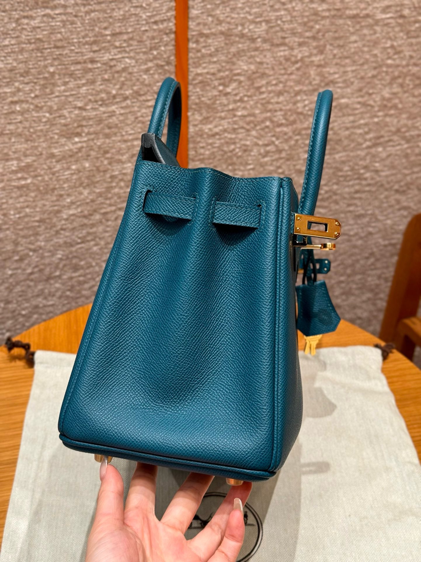 Hermès Birkin 25 Bosphorus Green Epsom Retourne