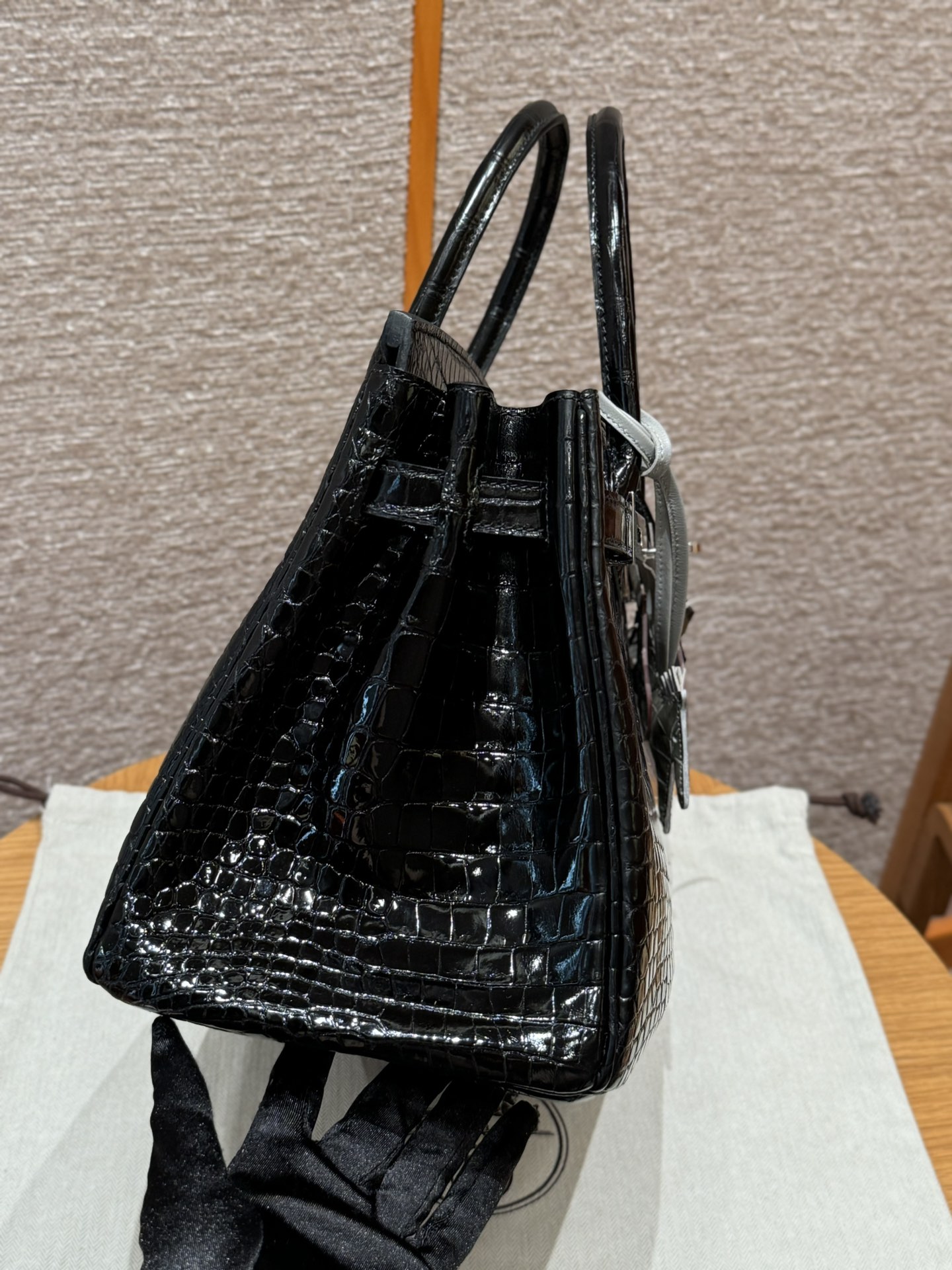 Hermès Birkin 30 black Porosus Crocodile