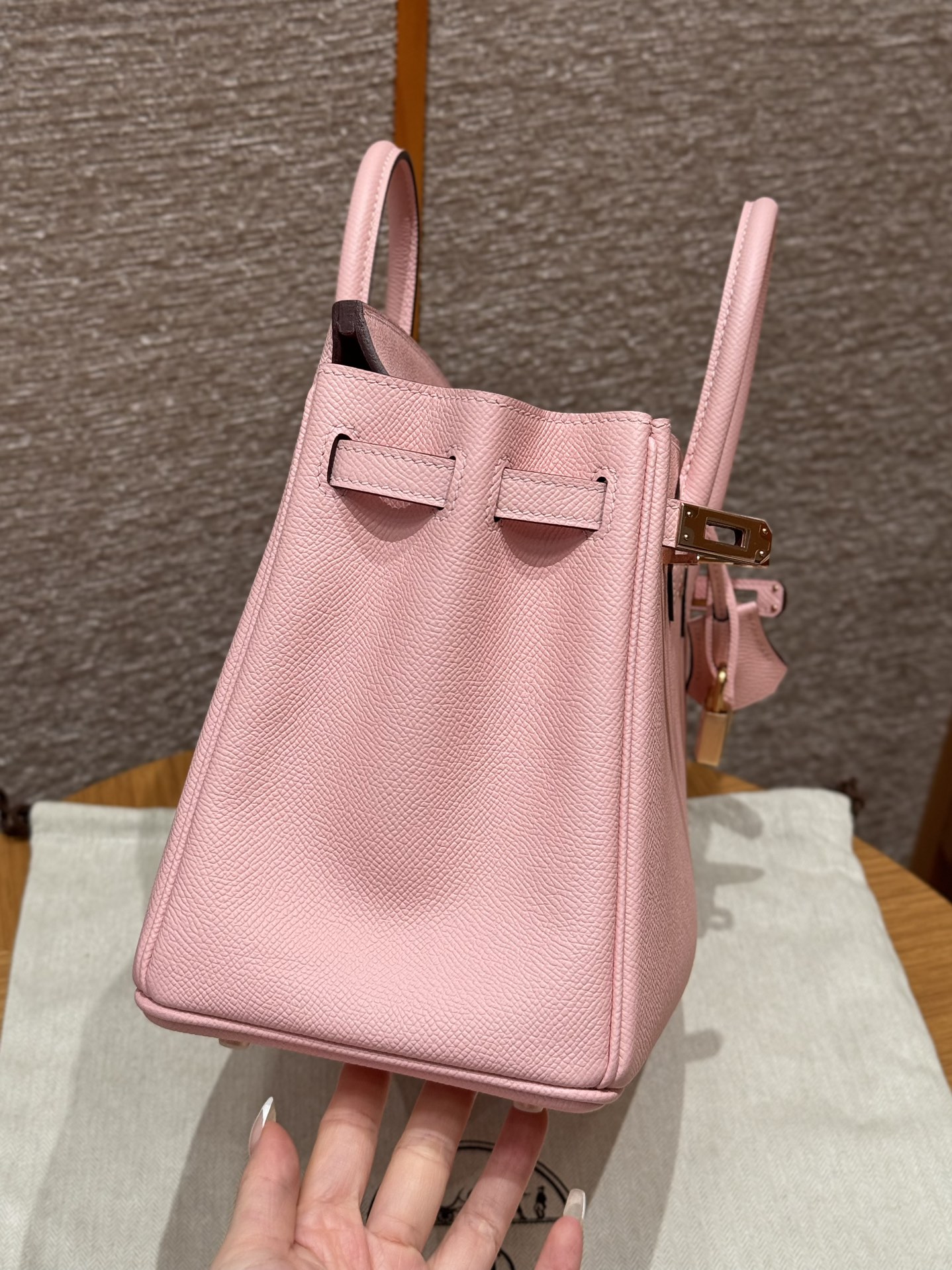 Hermès Birkin 25 3Q Rose Sakura Epsom Retourne
