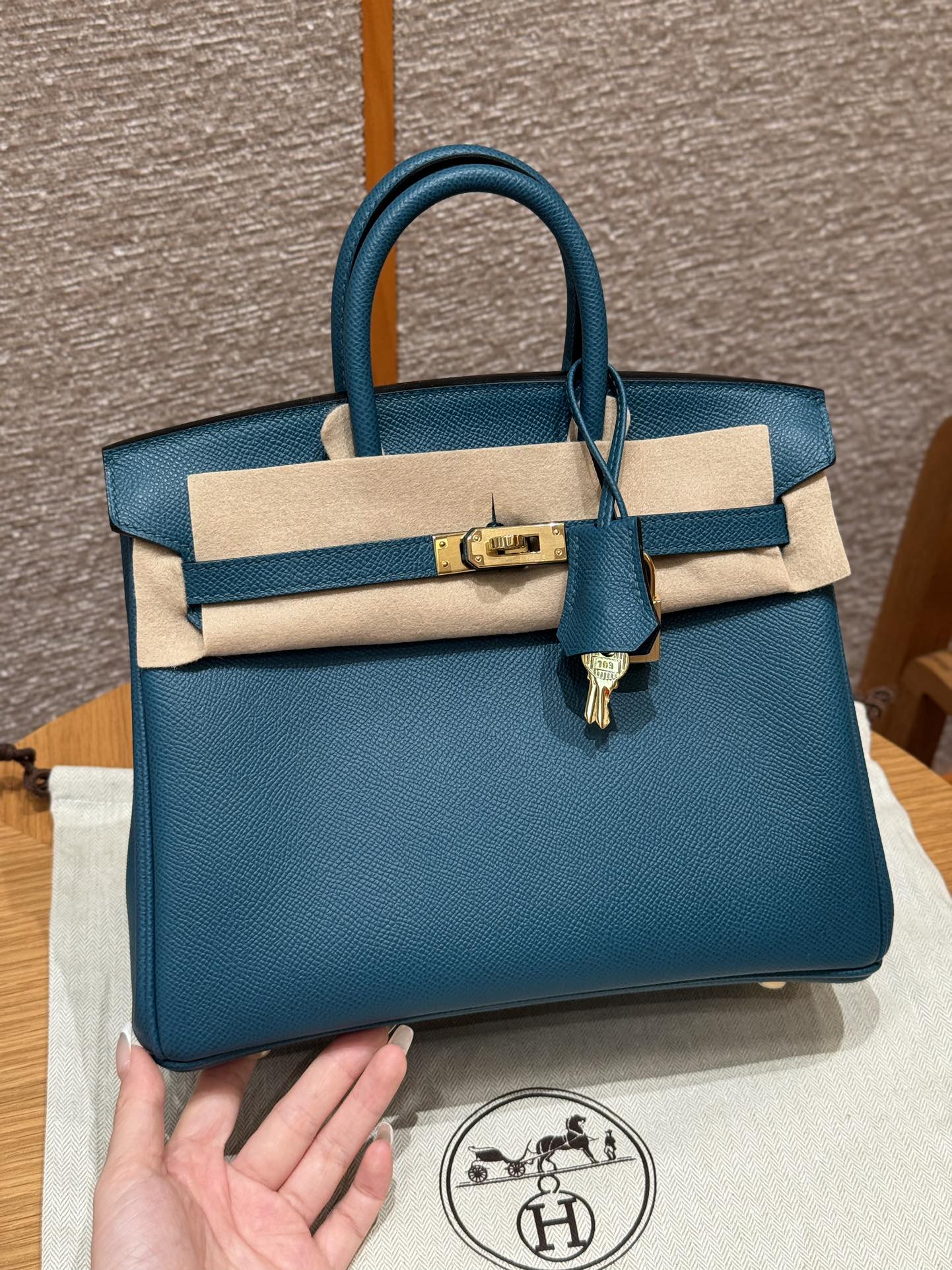 Hermès Birkin 25 Bosphorus Green Epsom Retourne