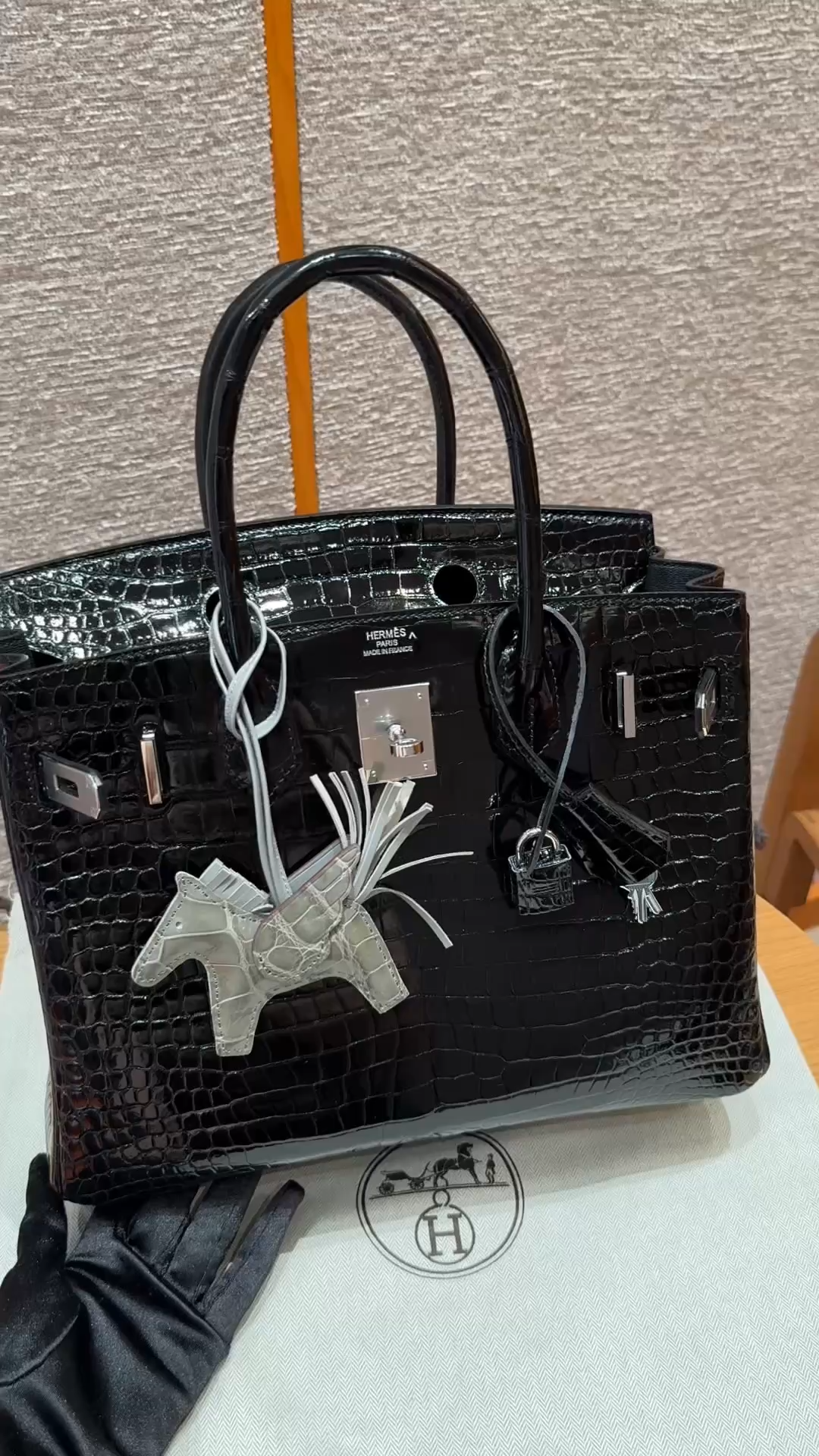 Hermès Birkin 30 black Porosus Crocodile