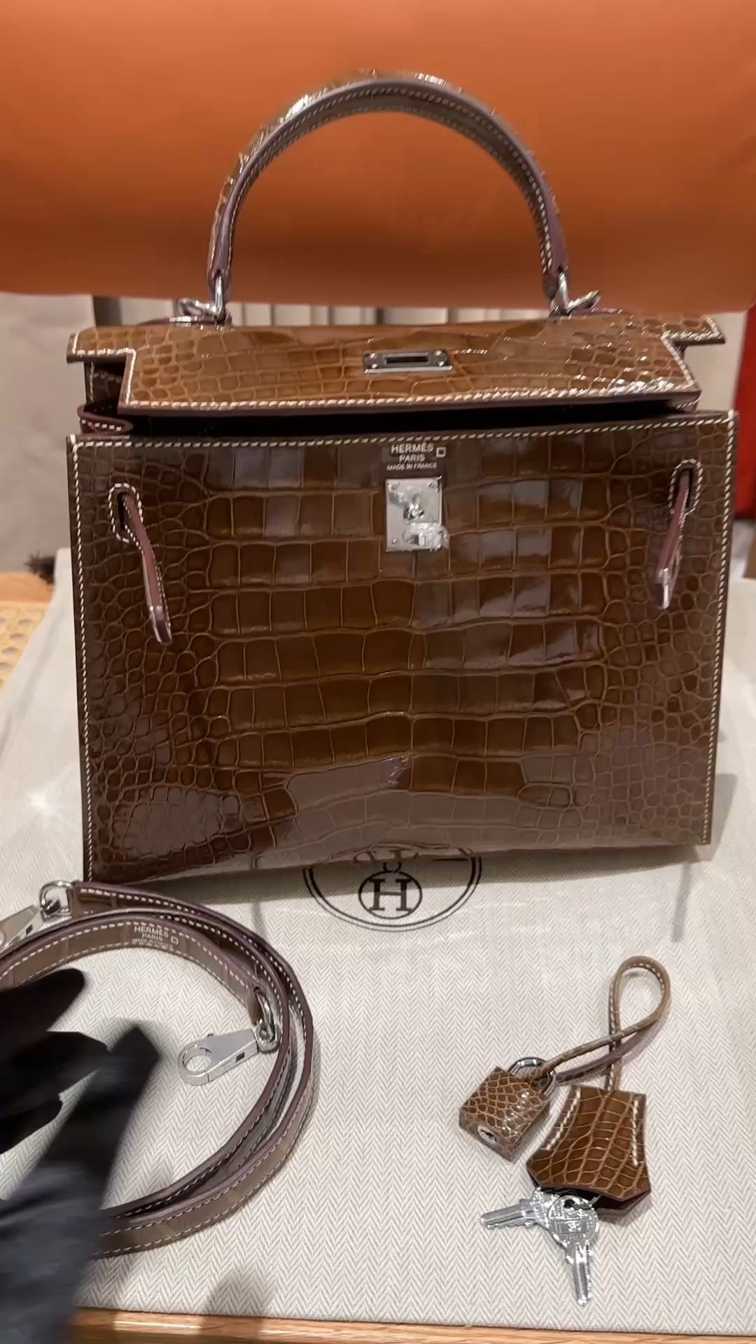 Hermès  Kelly 25 Ficelli  Alligator