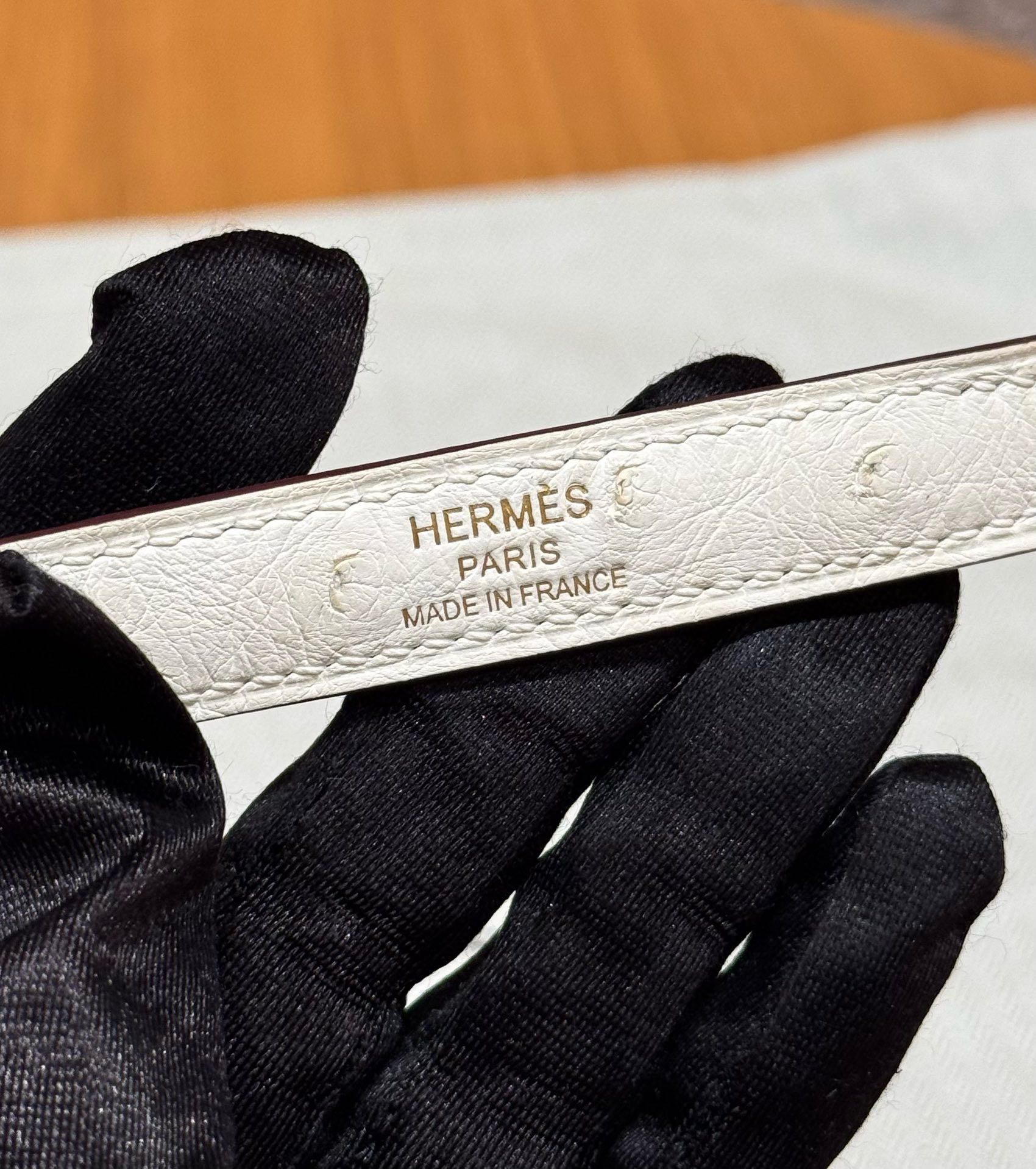 Hermès  Kelly 25 Beton  KK ostrich imported