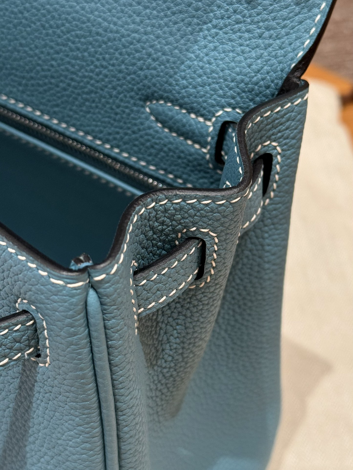 Hermès  Kelly 25 Blue Jean Togo