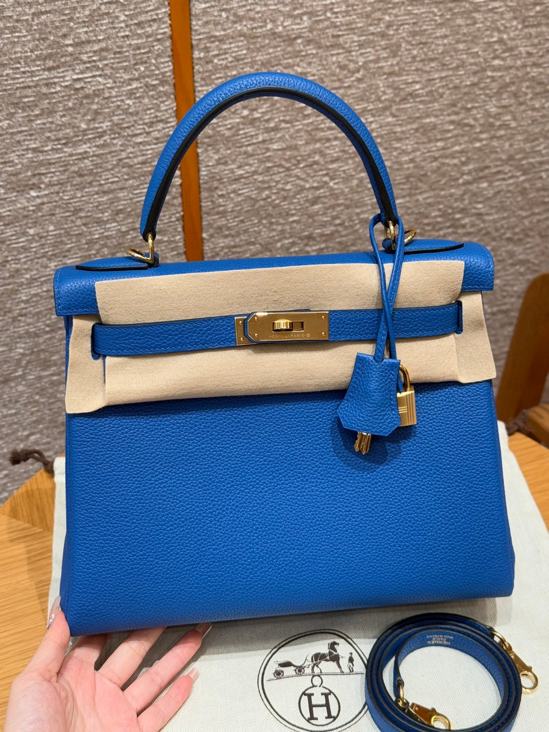 Hermès  Kelly 25 Blue France Togo