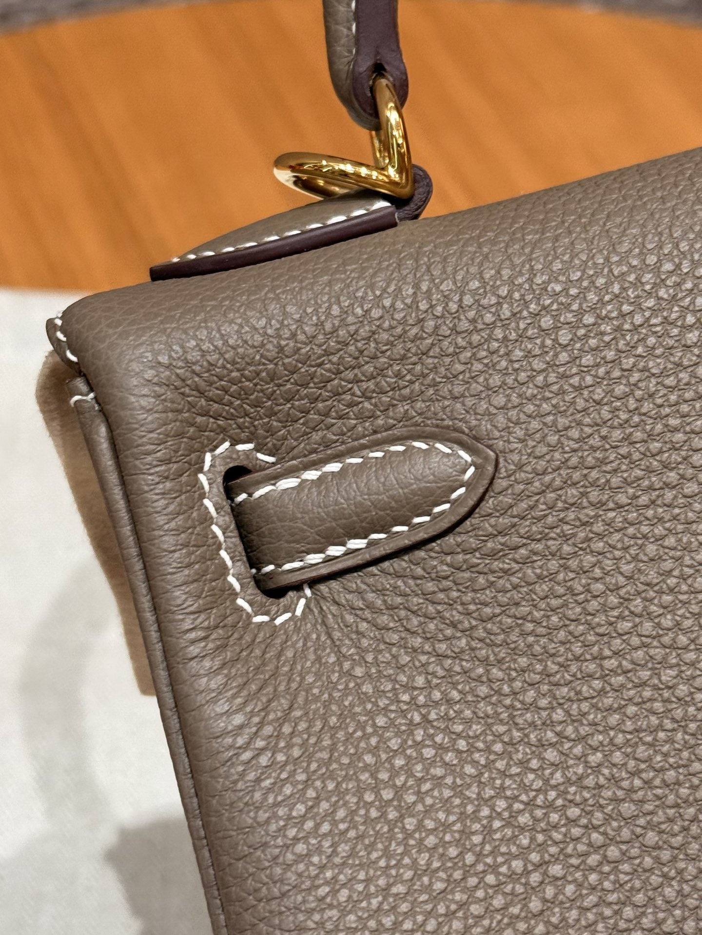 Hermès  Kelly 25 Etoupe Togo