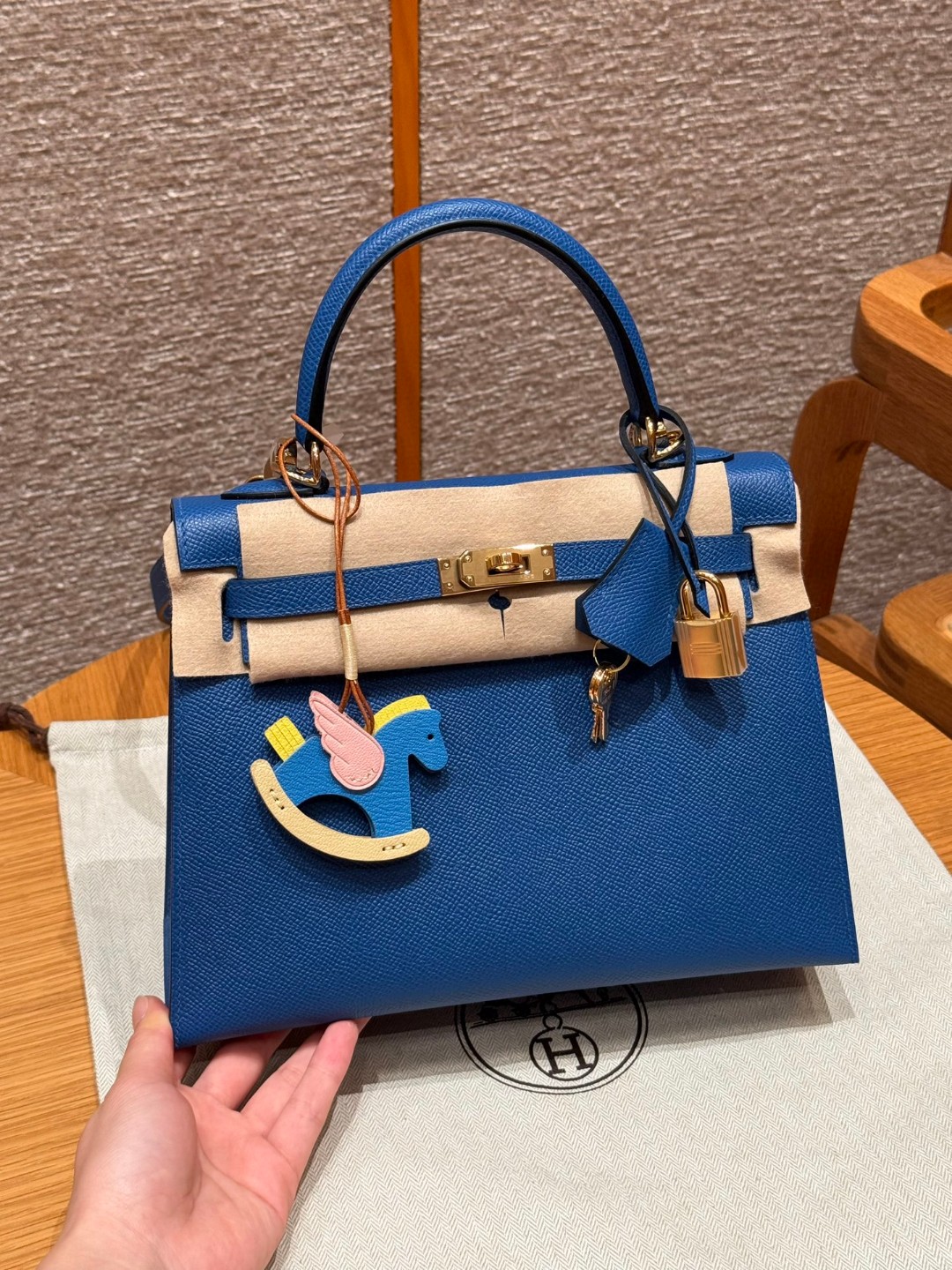 Hermès  Kelly 25 bule France eposm