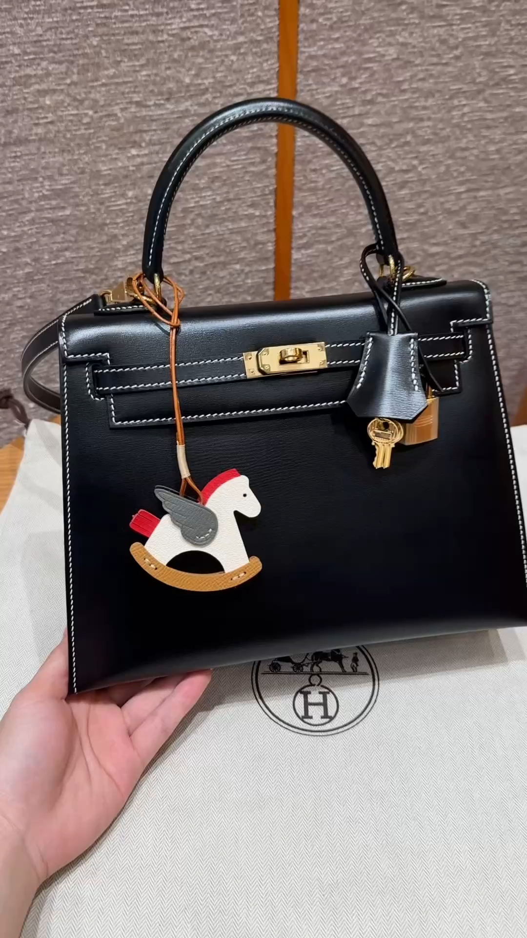 Hermès  Kelly 25 Noir Box