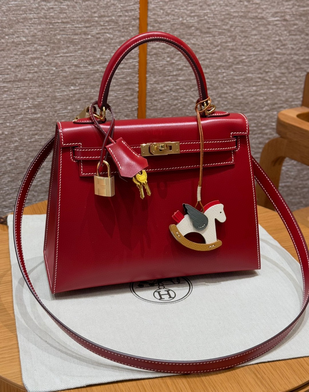 Hermès  Kelly 25 Rouge piment Box