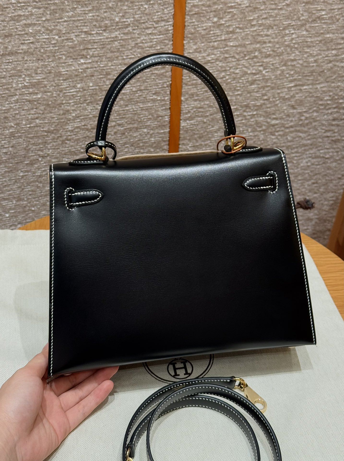 Hermès  Kelly 25 Noir Box