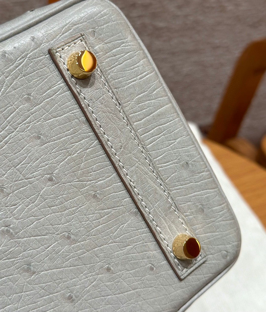 Hermès Birkin 25 Girs Perle  KK ostrich imported